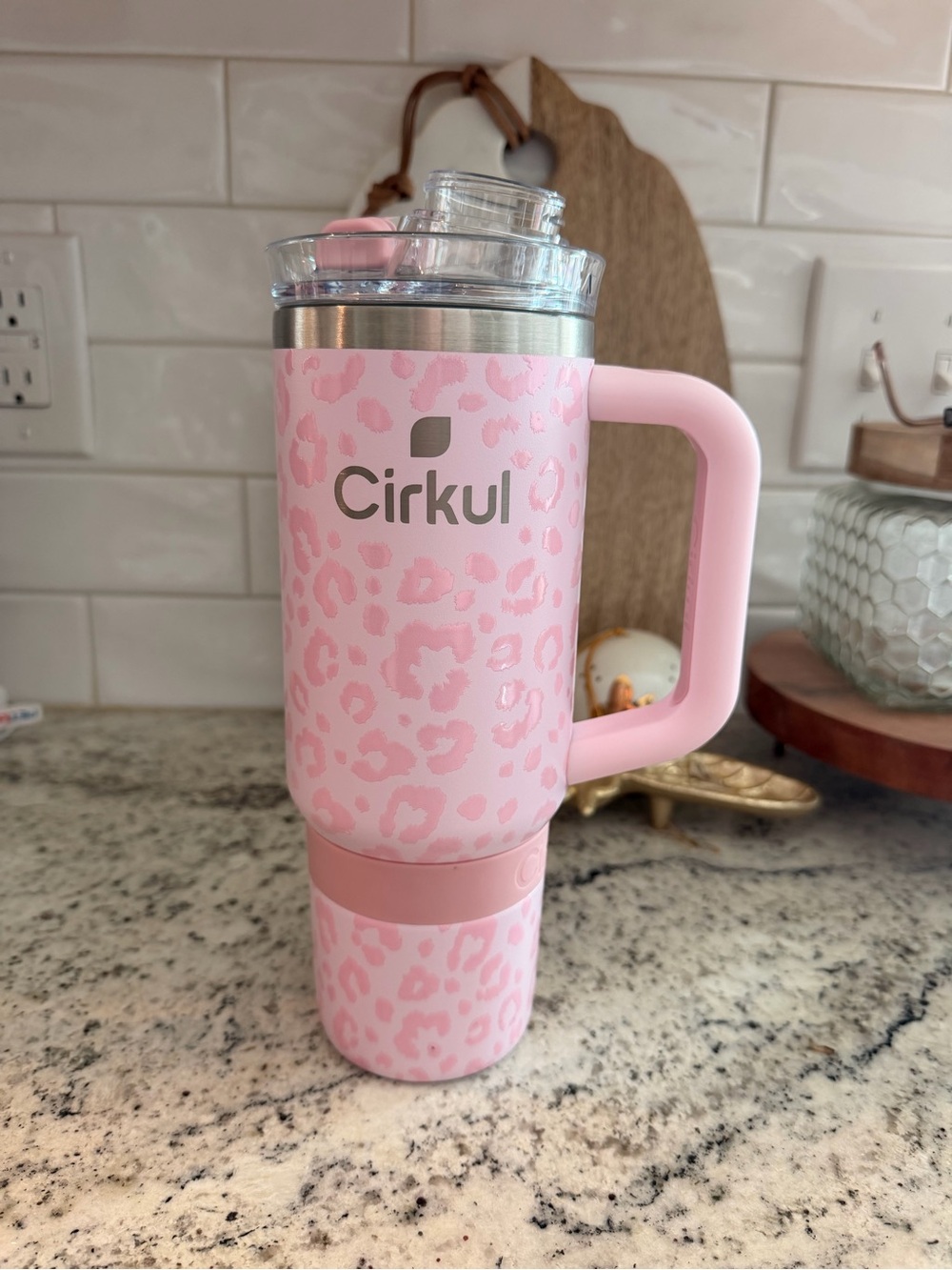 Cirkul Pink Cheetah Print Cup
